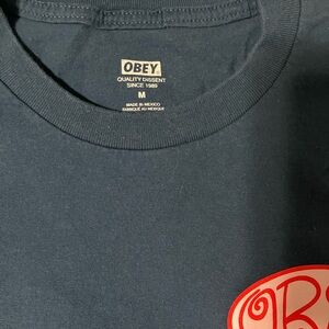 Obey Dark Blue Tee with Red Graphic